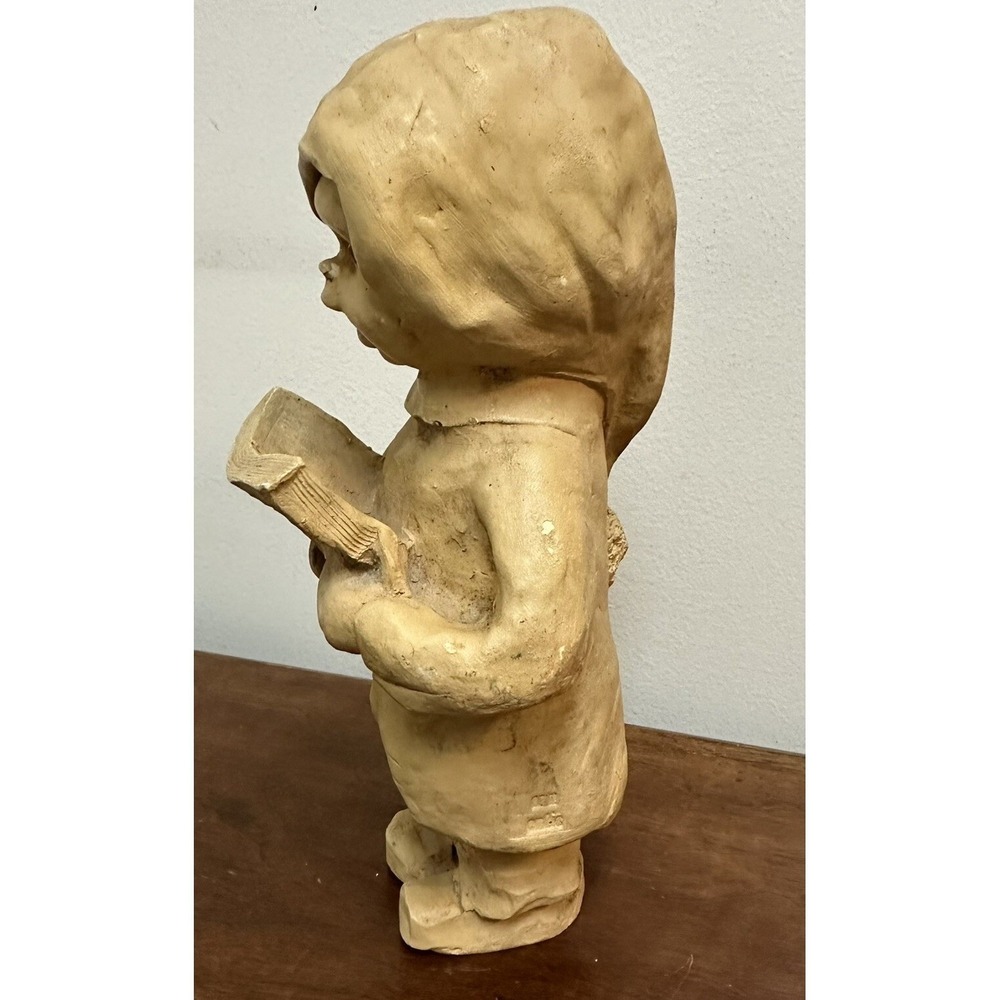 Vintage 1969 Dave Grossman Figurine Child Reading Book Choir Singer Tan - Picture 4 of 9